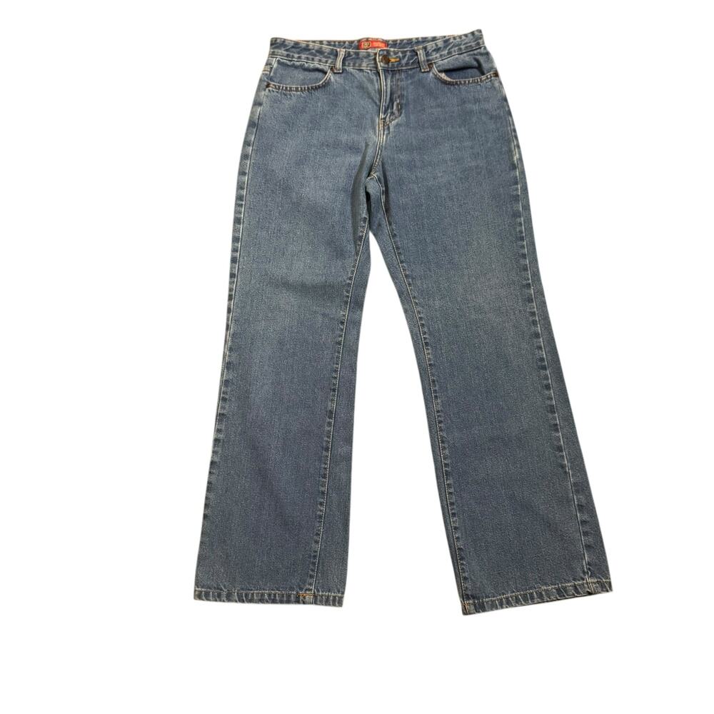 Vintage Faded Glory Size 10 AVG High Rise Straight Leg 100% Cotton Blue Jeans